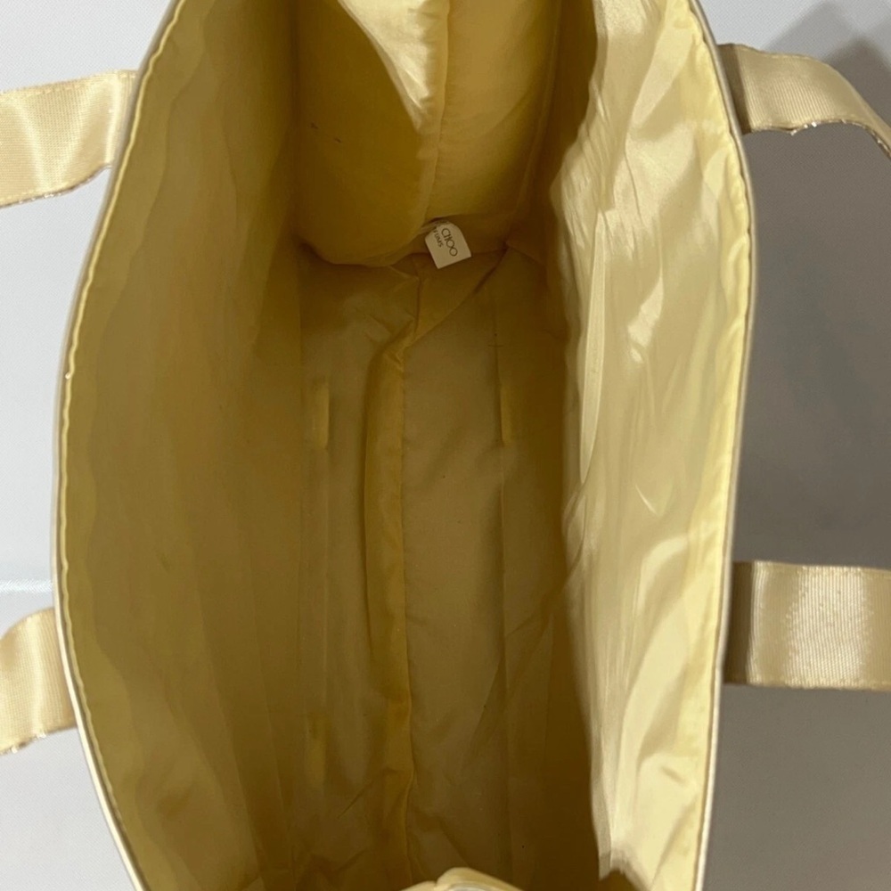 Jimmy Choo Parfums Gold Glitter Tote Bag W Sparkling Straps & Sleek Finish NWT - Picture 7 of 11